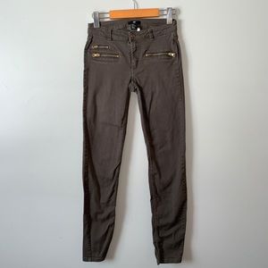 Olive green H&M skinny jeans